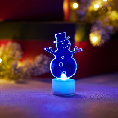 Фотография товара 'Neon-Night Фигура светодиодная на подставке Снеговик в шляпе 2D, RGB 501-043'