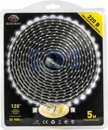 Фотография товара 'Neon-night LED Лента 220В, 6x10.6мм, IP67 142-106-05'