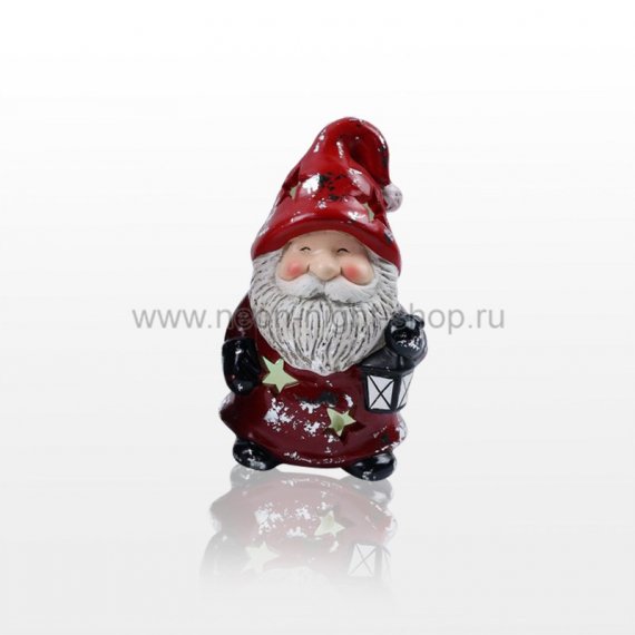 Фотография товара 'Neon-night Керамическая фигурка Гномик с фонарем, 9.5х7х15.4 см 505-004'