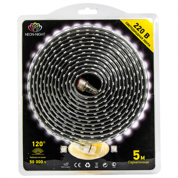 Фотография товара 'Neon-night LED Лента 220В, 6x10.6мм, IP67 142-105-05'